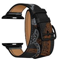 Ремешок для Apple Watch Band 42/44mm Lyambda Meridiana Ремешок кожанный черно-белаяLWA-01-44-BKP купить в Барнауле