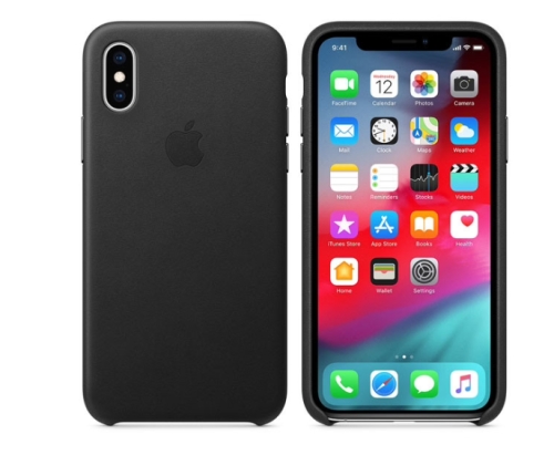 Накладка Apple iPhone XS Leather Case Black (черный) купить в Барнауле фото 2